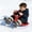 Red, variant on Popo Ride-On Bob, Sledge with Handle, Adults and Children Slider Sledge Snow Slider Bob Snow Racer for Tobogganing & Sledging 54cm