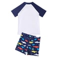 thumbnail image 4 of ZTKWD 2pc Boys' Short Sleeve Rashguard Swim Shirt Swim Trunks Swimwear Sets 4-15 Years Pool, 4 of 8