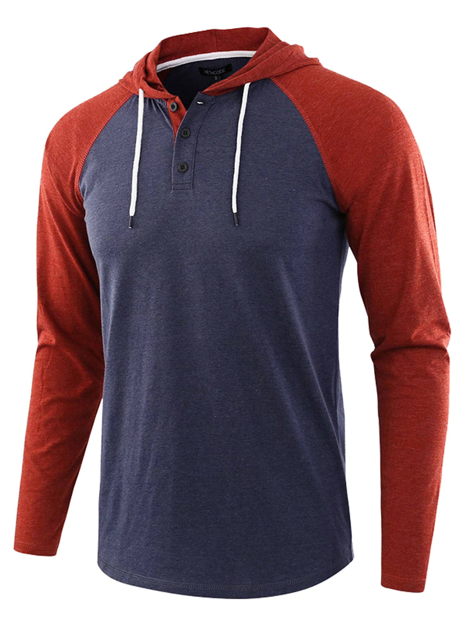 half button drawstring hooded sweater