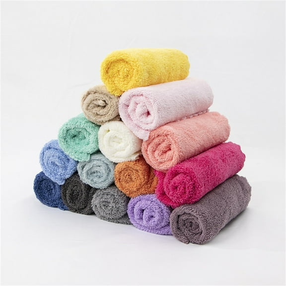 Pack of 10 Bath Towels 9.8 x 9.8 Inches, Microfiber, Larger & Lighter Weight, Quicker to Dry, Super Soft and Absorbent, Perfect for Bathroom Green
