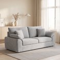 thumbnail image 5 of EOP 89.76" Wide Cloud Compression Sofa, Full Sponge Loveseat with Deep Seat, Upholstered Couch with 4 Pillows, No Assembly Required for Small Living Spaces, Light Gray, 5 of 9