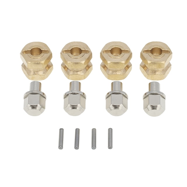 Adaptador de extensión del cubo de la rueda hexágono de latón 1/10 Actualizaciones de vehículos de la orugas Reemplazo de accesorios para Axial SCX10 D90 D110 Paquete de 12 mm de 4 Inevent FN001270-01