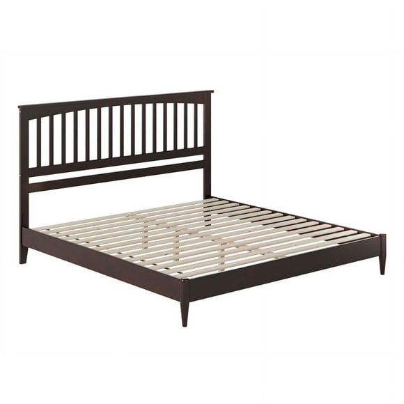 Becket King Wood Low Profile Platform Bed in Espresso