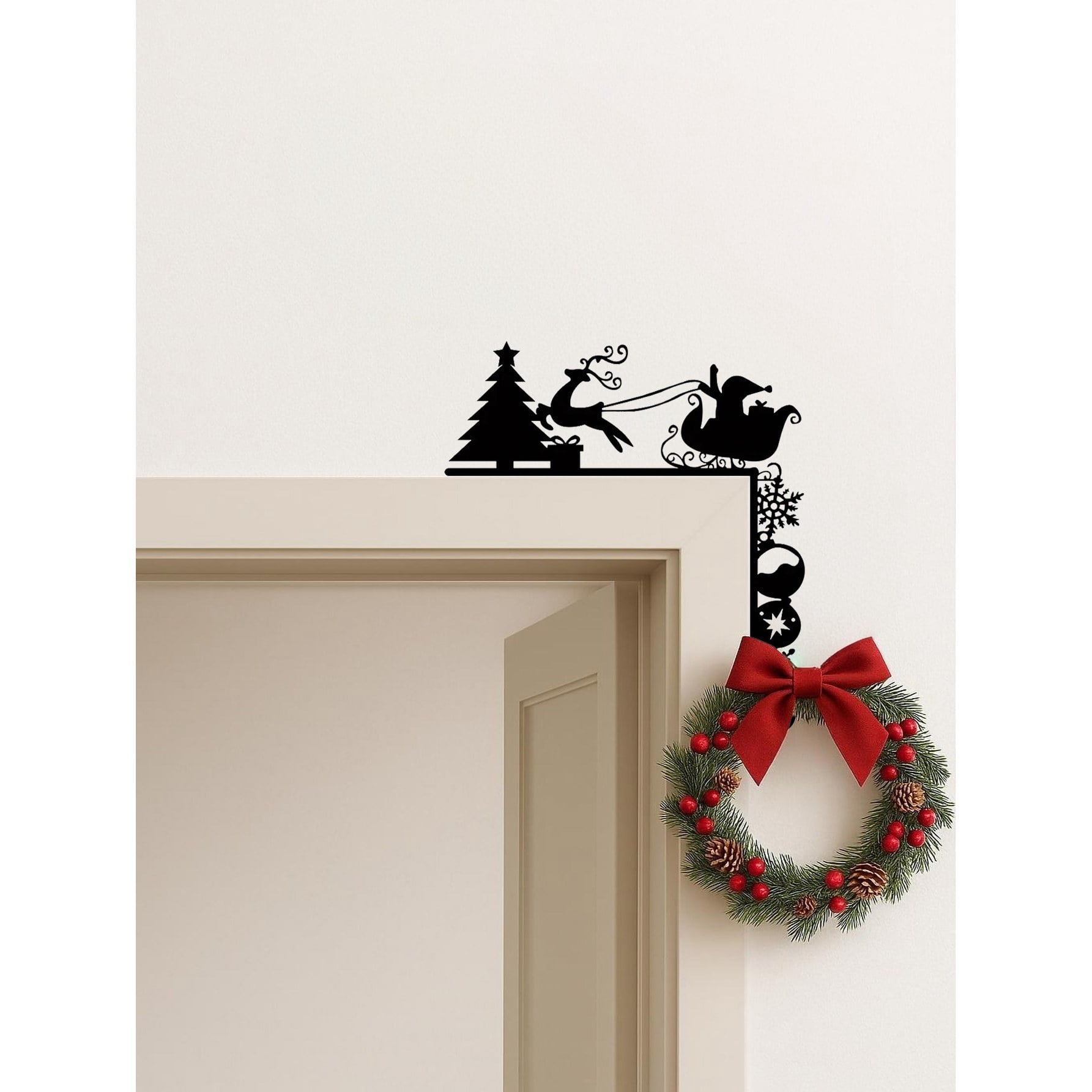 Astoutdoor Vintage Iron Sleigh Wall Decor, Rustic Farmhouse Christmas Wall Hanging, 8.66 in x 7.87 in