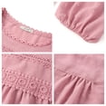 thumbnail image 6 of UVN Fall Shirts for Women Long Sleeve Blouses Ladies Crewneck Lace Crochet Tops Dressy Chiffon Blouses, 6 of 9