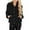 Black, variant on Women's Jacket Lamb Wool Winter Short Cardigan Jacket Lambswool Jackets for Women Black L