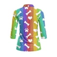 thumbnail image 3 of Uorisanigo Rainbow Dog Paws Women's 3/4 Sleeve Golf Top Size XL Comfortable Polyester Spandex Fabric Athletic Polo Workout Tops Relaxed Quick Dry Tennis Tops with Zipper Neck, 3 of 7