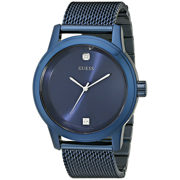 GUESS - Guess Men's Iconic Blue Mesh Diamond Watch U0297G2 - Walmart ...