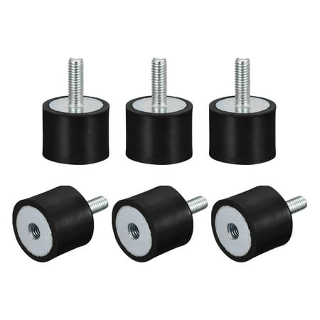 

Rubber Mount 6 Pack M6 Male/Female Vibration Isolator Shock Absorber D25mmxH20mm