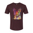 thumbnail image 2 of Wild Bobby Dean Russo Colorful Cat Abyssinian Cat Lover Men Premium Tri Blend Tee, Cardinal, Small, 2 of 5