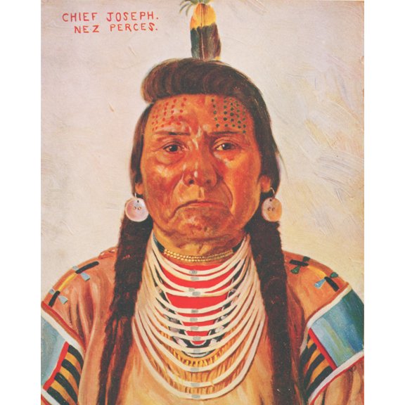 Print: Chief Joseph, Nez Perce Chief, Head-And-Shoulders Portrait, Facing