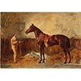 thumbnail image 2 of Carl Rudolf Huber 14x11 Gold Ornate Wood Frame and Double Matted Museum Art Print Titled - Before the Ride (1866), 2 of 4