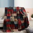 thumbnail image 2 of Comfortable Retro Buffalo Plaid Flannel Blanket - Soft and Warm, Suitable for Sofa, Bed, Office, and Travel - Ideal Christmas or Birthday Gift, 2 of 6