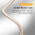 thumbnail image 5 of Asotony USB Type C Cable, Fast Charging Transfer Nylon Braided USB Type Charging Cable, 2PCS, 5.0ft, Gold, 5 of 6