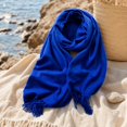 thumbnail image 4 of Scarf For Women Soft Thin Lightweight Long Solid Scarves Elegant Versatile Tassel Wrap Shawl, 4 of 5