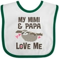 thumbnail image 3 of Inktastic My Mimi and Papa Love Me Sloth Girls Baby Bib, 3 of 4