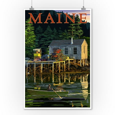 Maine - Lobster Shack - Lantern Press Artwork (9x12 Art Print, Wall Decor Travel