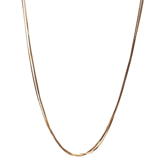 Multi-Strand Gold-Flashed Sterling Silver Serpentine Chain Necklace Italy 16" 2" Extender