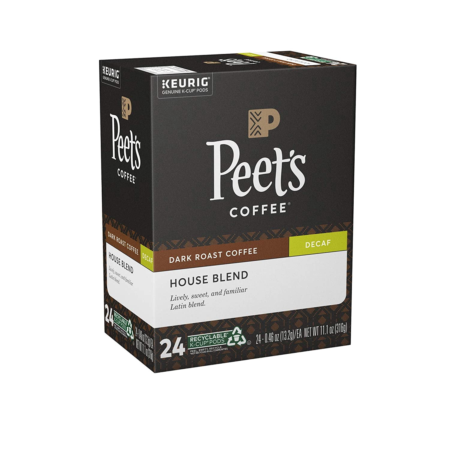 Coffee Decaf House Blend, Dark Roast 