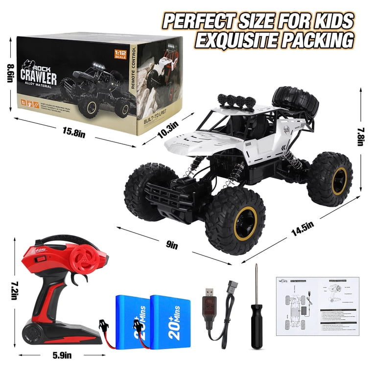 Wisairt 1:12 Large 4WD Remote Control Truck, Alloy Off-Road RC Car