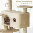 thumbnail image 6 of 54in Cat Tree with Cat Scratching Post, Cat Tower Multi-Level Cat Condo  for Indoor Cats Stand House Furniture Kittens Activity Tower with Funny Toys for Kitty Pet Play House,Beige, 6 of 7
