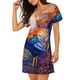 thumbnail image 2 of Easygdp Rooster Oil Painting Camisón de manga corta para mujer, informal, estampado, 2 of 6