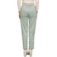 thumbnail image 3 of Pantalones de tartán a cuadros para mujer INSPIRE CHIC, elásticos, de cintura alta, rectos y largos, talla L, verde claro, 3 of 5