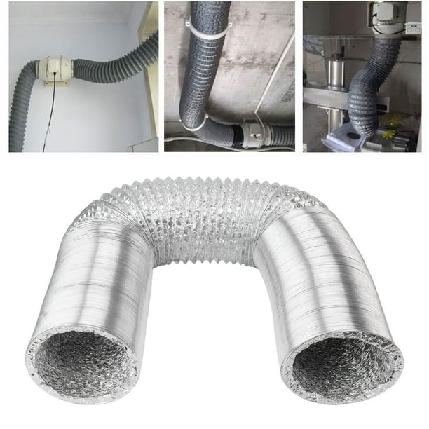 Manguera flexible de 6 pulgadas 4 capas de lámina flexible manguera de ventilación de aire para secadora con 2 clips de fijación para ventilación HVAC ANGGREK Otros