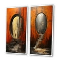 thumbnail image 3 of Designart "Mixed Whispering Echoes in the Orange Tunnel IX" Tunnels Framed Wall Art Set Of 2 - Orange Architecture Framed Canvas Set For Living Room Decor, 3 of 6