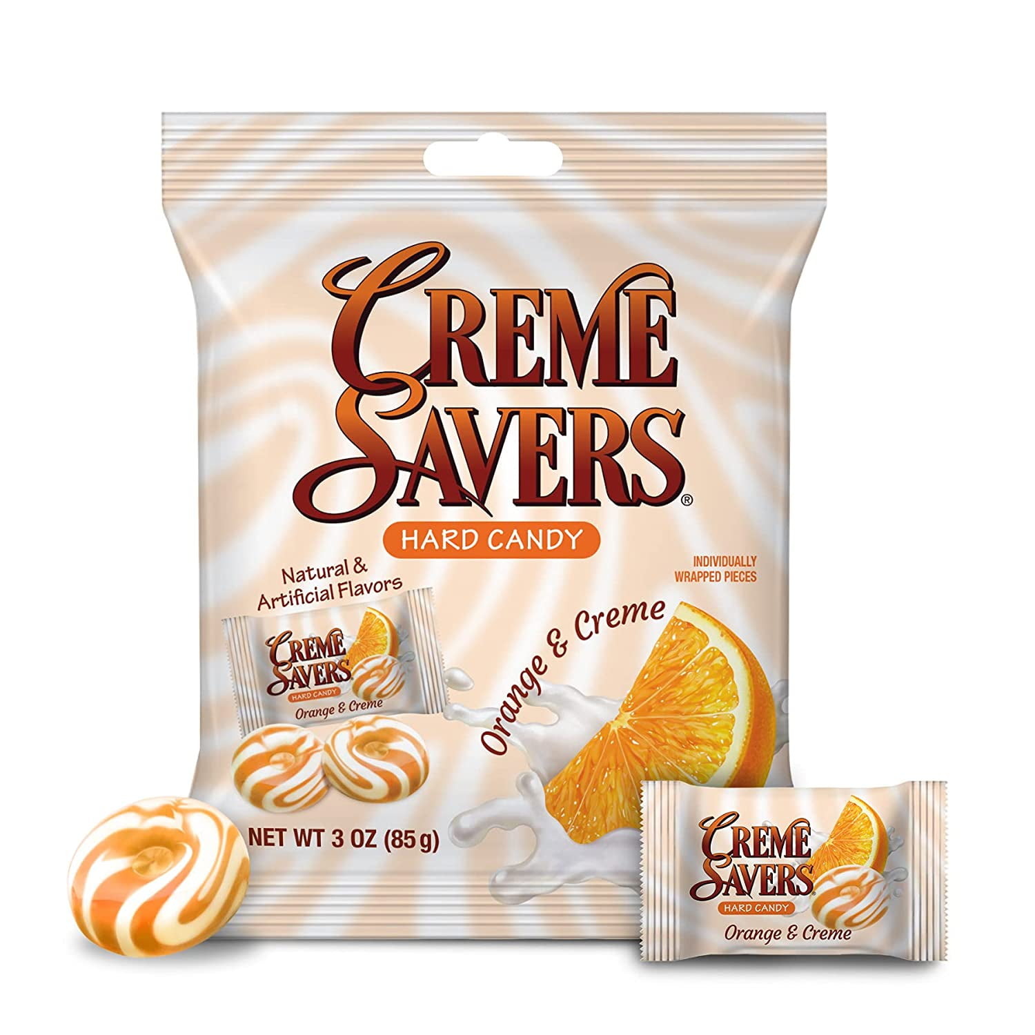 Creme Savers Orange & Creme Hard Candy, 3 oz. Bag, 12 Bags