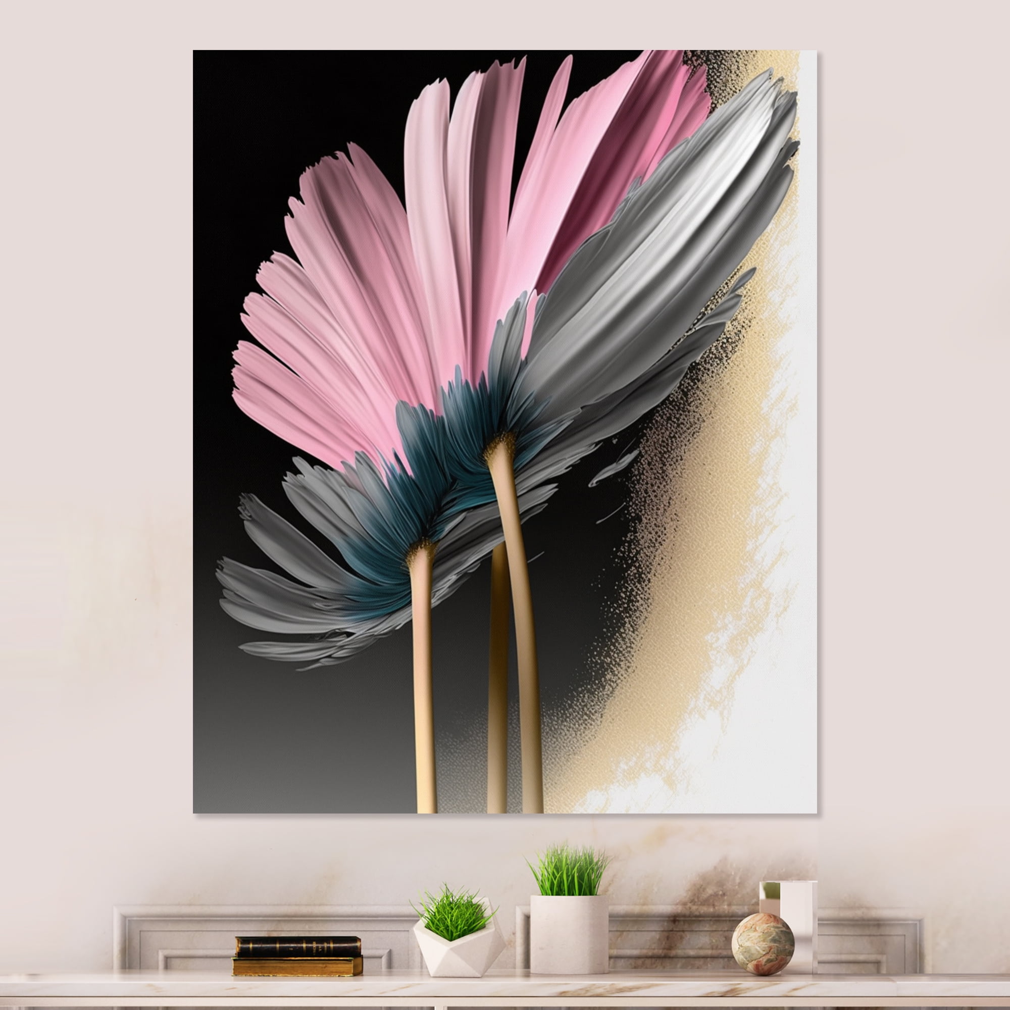 Designart Hyperrealistic Gerbera Flowers V Canvas Wall Art