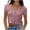 Purple, variant on Women's Casual V-Neck Short Sleeve Top Loose Cropped Hollow Out Bow Tie Blouse Spring Summer Fashion Crop Top Party Vacation Shirt, Beige S