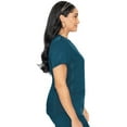 thumbnail image 2 of Med Couture V-Neck Scrub Top for Women with 4 Pockets, Rib-Knit Side Panel, and Shirttail Hem MC7459, Caribbean Blue, 5X-Large, 2 of 4