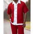 thumbnail image 5 of Nueva camiseta de moda de verano + pantalón, 2 piezas, camiseta + pantalón, moda para hombre, estilo Harajuku, retro, rayas verticales y horizontales, camisetas para hombre, 5 of 5