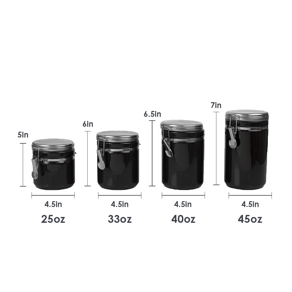 Home Basics 4-Piece Canister Set with Stainless Steel Tops CS44772
