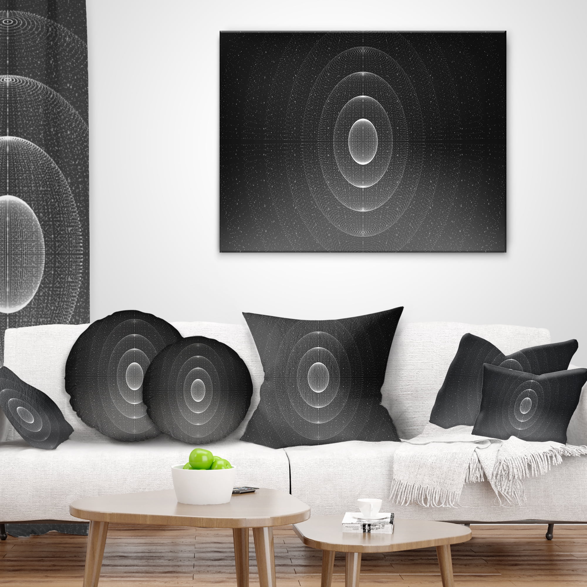 Designart Vector Interstellar Space Background - Abstract Throw Pillow - 12x20