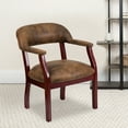 thumbnail image 2 of Flash Furniture Bomber Jacket Brown Luxurious Conference Chair with Accent Nail Trim, 2 of 12