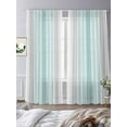 thumbnail image 2 of Aqua Gray Stripes Sheer Curtains for Living Room Bedroom Minimalist Gradient Lines Aesthetic Sheer Curtains 84 Inch Long 2 Panels Set Light Filtering Curtain Window Treatments Drapes for Dining Room, 2 of 6