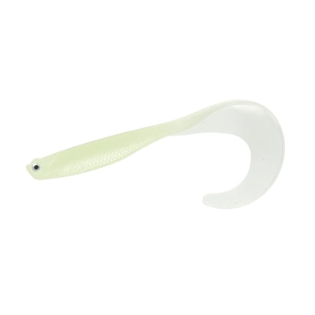 Kiddiway Saltwater Fishing Lures Soft Baits - Long Tail Curly Open Belly Green Leopard Pattern Swimbait for Fresh and Salt Water Realistic Fake Fish Bait for Bass