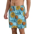 thumbnail image 2 of Cauagu Sunflowers Print Men's Swim Trunks,Hawaiian Bathing Suit Swimsuits Beach Shorts with Pockets for Men Quick Dry Swimming Board Shorts-XX-Large, 2 of 6