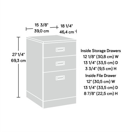 Sauder - Dixon City 3-Drawer Mobile File Cabinet i - Brushed Oak