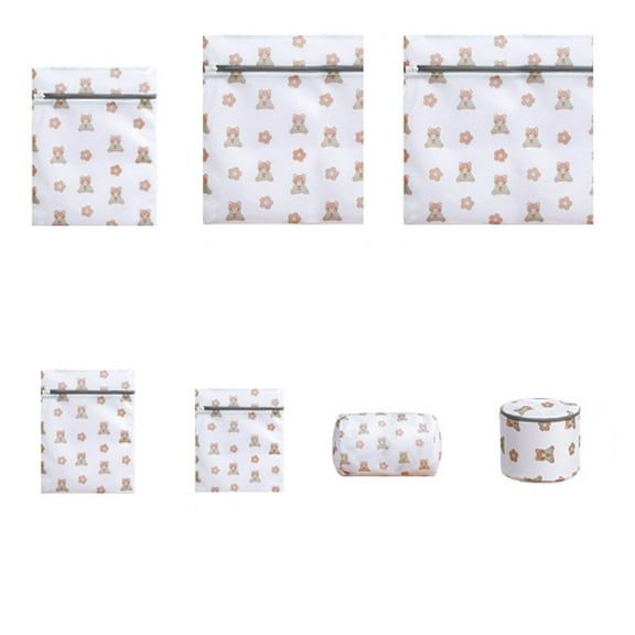 MISSMILE 7Pcs Laundry Bag,ABS Plastic Zipper Lock Laundry Basket,Mesh Laundry Bags for Gentle Fabric Protection,Washable Mesh Wash Bags