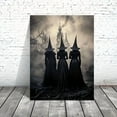 thumbnail image 3 of Halloween Witches Canvas Wall Art Gothic Haunted Castle Framed Canvas Print Spooky Seasonal Wall Decor for Living Room Bedroom Office Holiday Decoration, 3 of 5