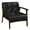 Noir, variante sur Costway Fauteuil d'Appoint avec Accoudoirs et Cadre en Bois de Caoutchouc, Fauteuil Capitonné à Boutons pour Salon, Noir
