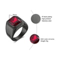 thumbnail image 2 of Men's 18MM Black Plating AAA Red CZ 18K Gold Plated Stainless Steel Ring Sz 8-11, 2 of 8