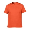 thumbnail image 4 of BUWTTED Men T Shirts Solid Color Short Sleeve Basic Tops Slim Fit Stretchy Loungewear Summer Casual Orange Shirt XS, 4 of 4