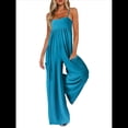 thumbnail image 1 of de Verano para Mujer, de una Pieza, con Tirantes Finos y Pierna , con Bolsillos Azul M, 1 of 8