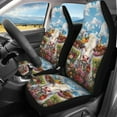 thumbnail image 2 of Jeiento Cow Car Seat Covers Set of 4 Floral Front Rear Seat Cover Split Bench Seat Covers Protector Interior Auto Accessory Universal Fit for Most Vehicles, 2 of 7