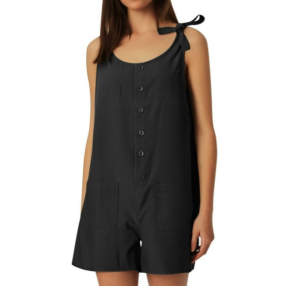 GDREDA Girls' 2025 Summer Sleeveless Jumpsuit With Adjustable Belt – Casual Blend Overalls Shorts Streetwear & Outdoor Fashion Spring Jumpsuits for Girl Black,5-6 Years
