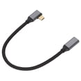 thumbnail image 2 of Cable de extensión USB 3.1 tipo C macho a hembra, 4K, 100 W, PD, 5 A, ángulo recto, 90 grados, Gen 2, 25 cm, 2 of 12